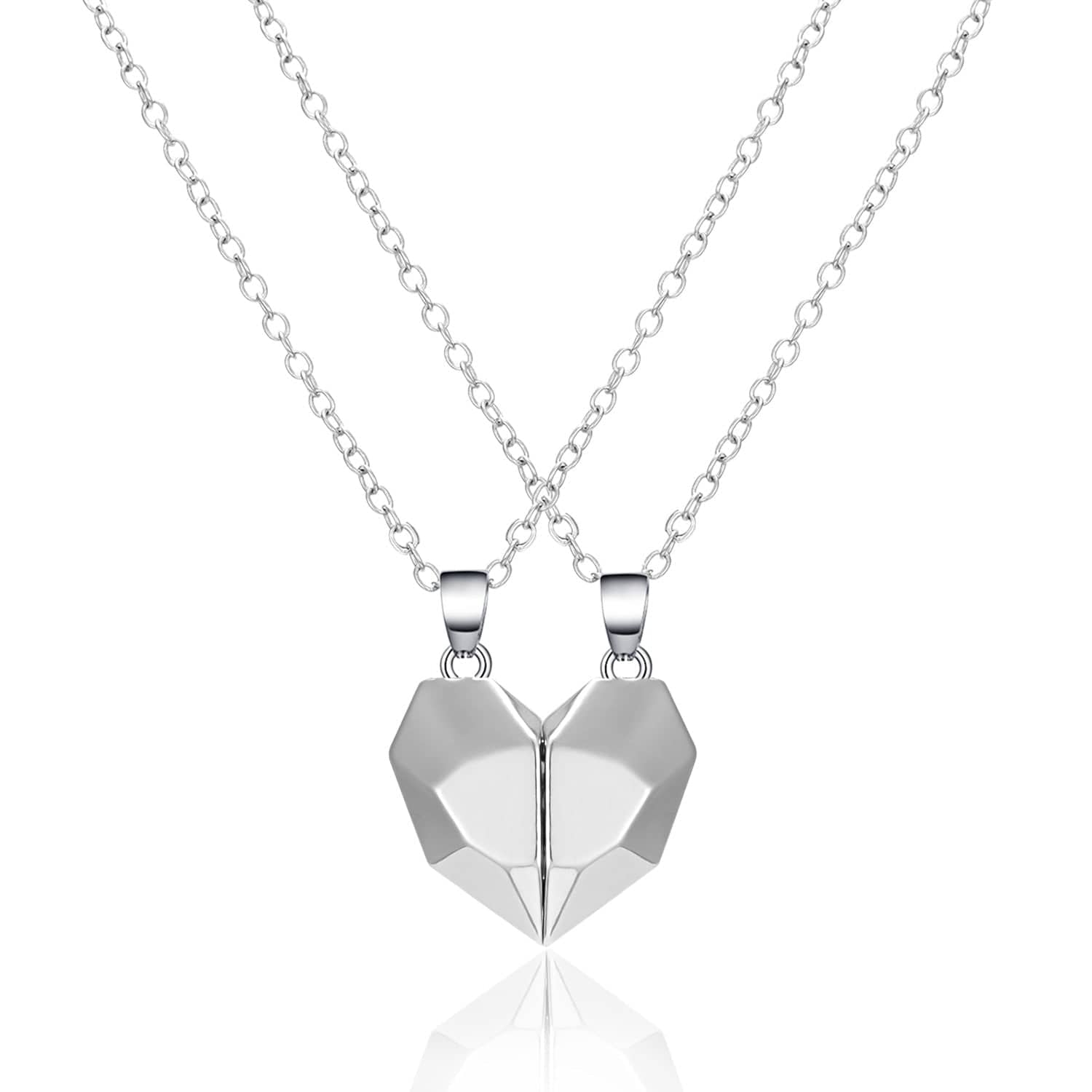 2 Piece Magnetic Heart Necklace Matching Necklaces For Couples Valentines Day Gift - Giftlab
