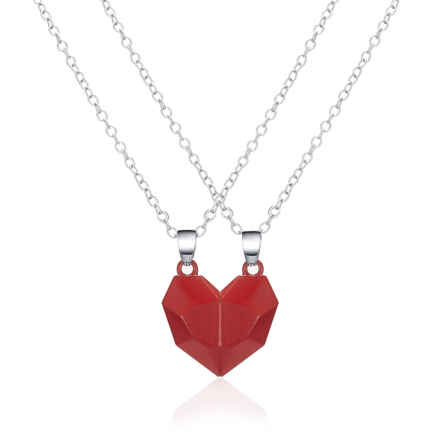 2 Piece Magnetic Heart Necklace Matching Necklaces For Couples Valentines Day Gift - Giftlab