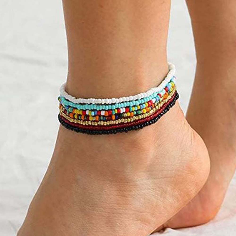 Boho Ankle Bracelet Bohemian Style Anklet Handmade Colorful Rice Beads Anklet Gift - Giftlab