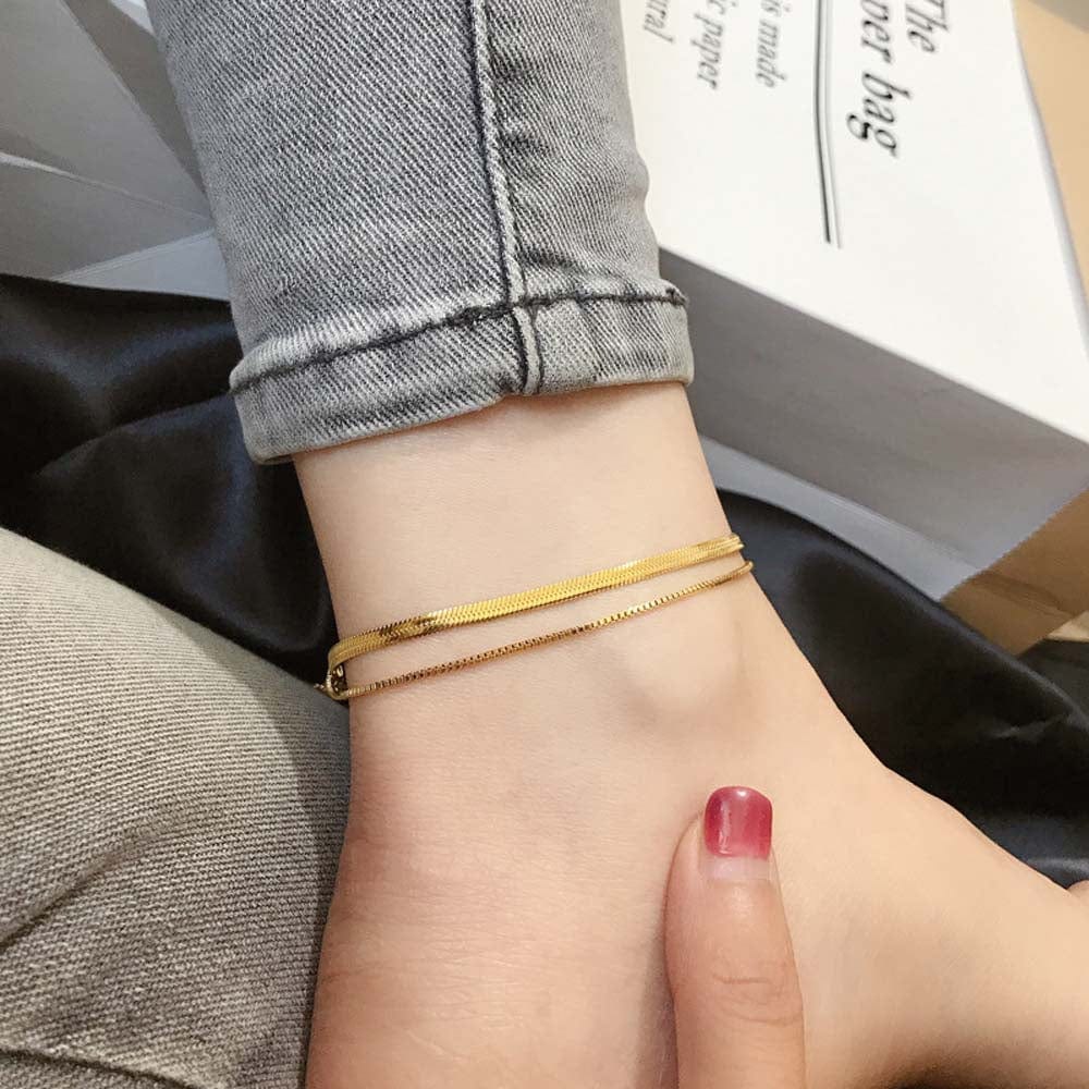 Bohemian Anklet Gold Double Layers Anklet Fashion Anklet Best Friend Gift - Giftlab
