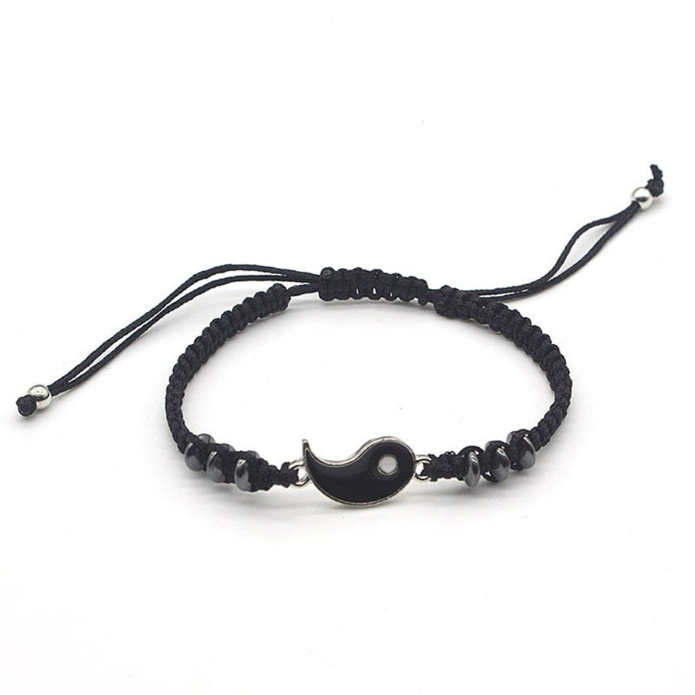 Yin Yang Adjustable Cord Bracelet Handmade Tai Chi Braided Rope Charm Bracelet - Giftlab