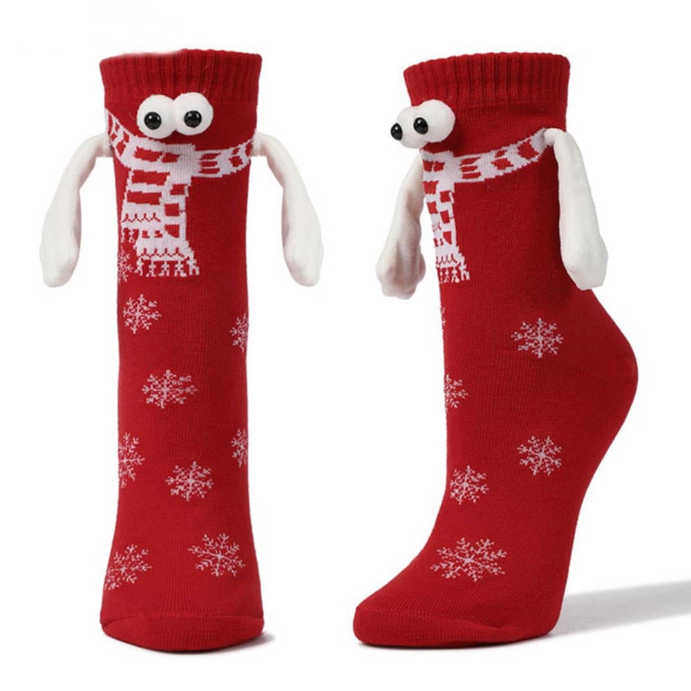 Funny Doll Mid Tube Socks Magnetic Holding Hand Socks Scarf Red Socks Christmas Gifts - Giftlab