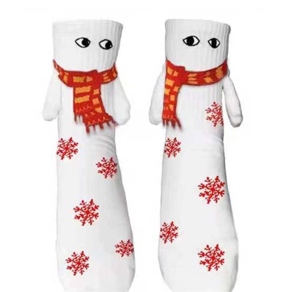 Funny Doll Mid Tube Socks Magnetic Holding Hand Socks Scarf White Socks Christmas Gifts - Giftlab
