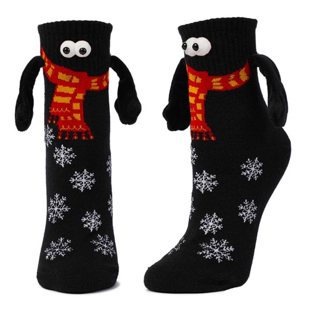 Funny Doll Mid Tube Socks Magnetic Holding Hand Socks Scarf Black Socks Christmas Gifts - Giftlab