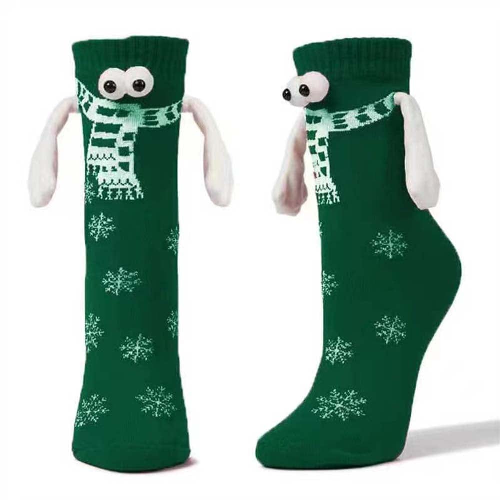 Funny Doll Mid Tube Socks Magnetic Holding Hand Socks Scarf Green Socks Christmas Gifts - Giftlab