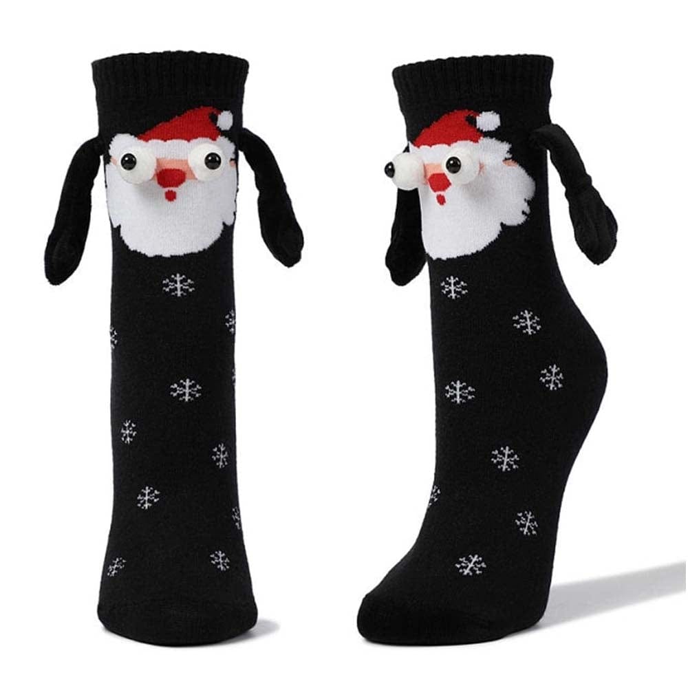 Funny Doll Mid Tube Socks Magnetic Holding Hand Socks Santa Claus Christmas Gifts - Giftlab
