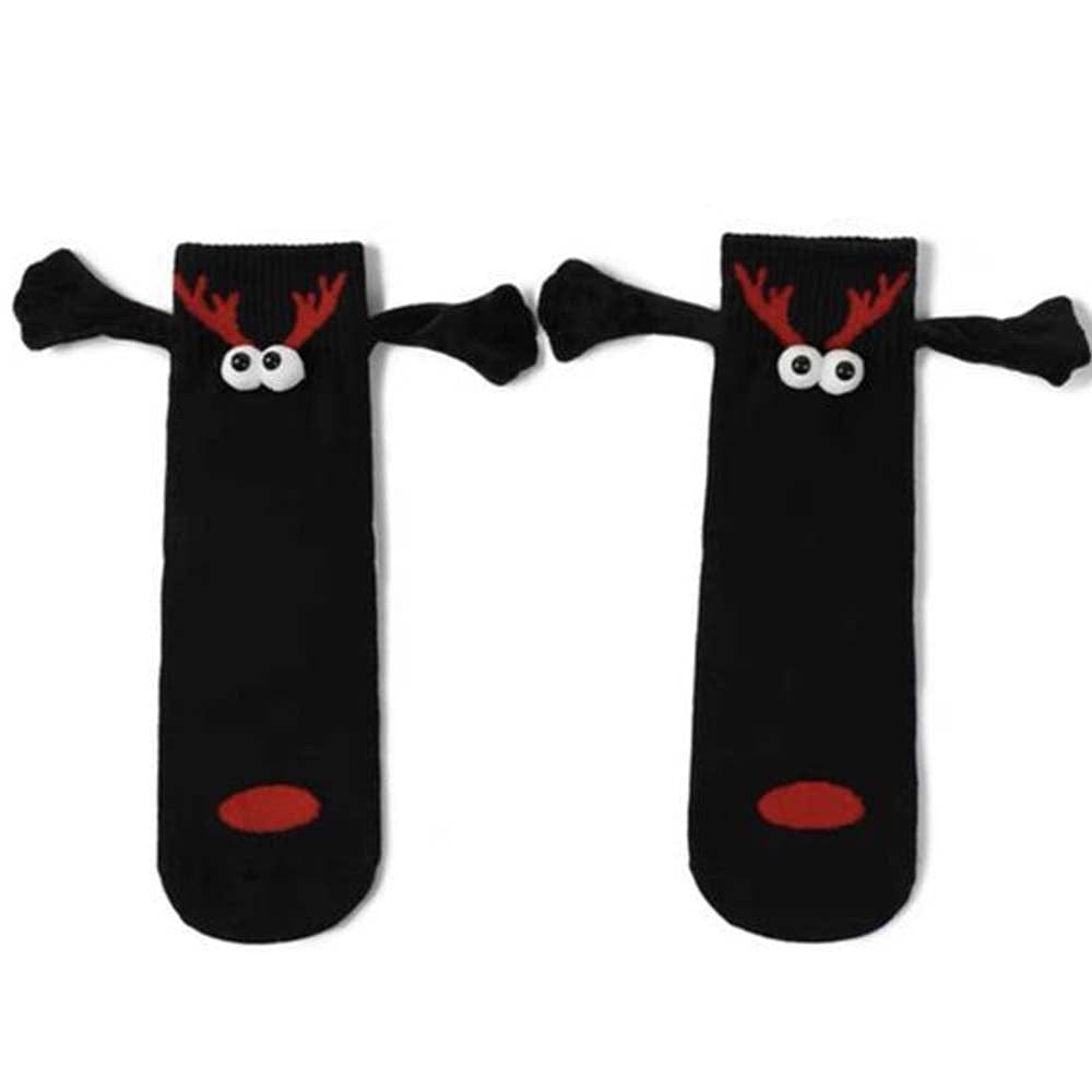 Funny Doll Mid Tube Socks Magnetic Holding Hand Socks Antlers Socks Christmas Gifts - Giftlab