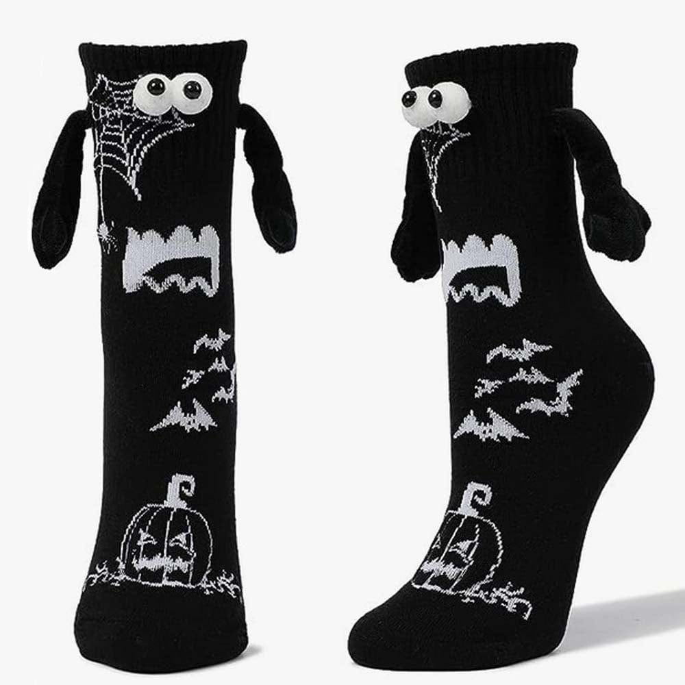 Funny Doll Mid Tube Socks Magnetic Holding Hand Socks Scary Pumpkin Halloween Gifts - Giftlab