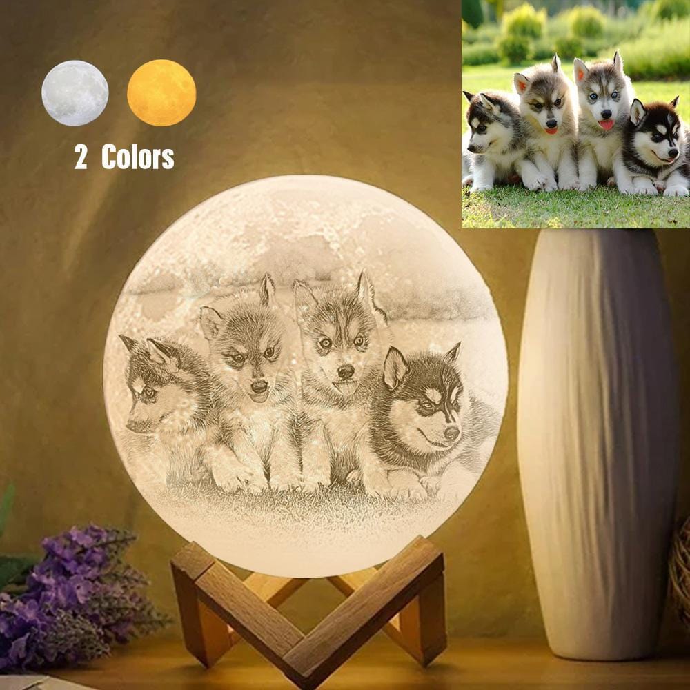 Pet Sympathy Gift Custom Moon Lamp - Touch Two Colors - Giftlab