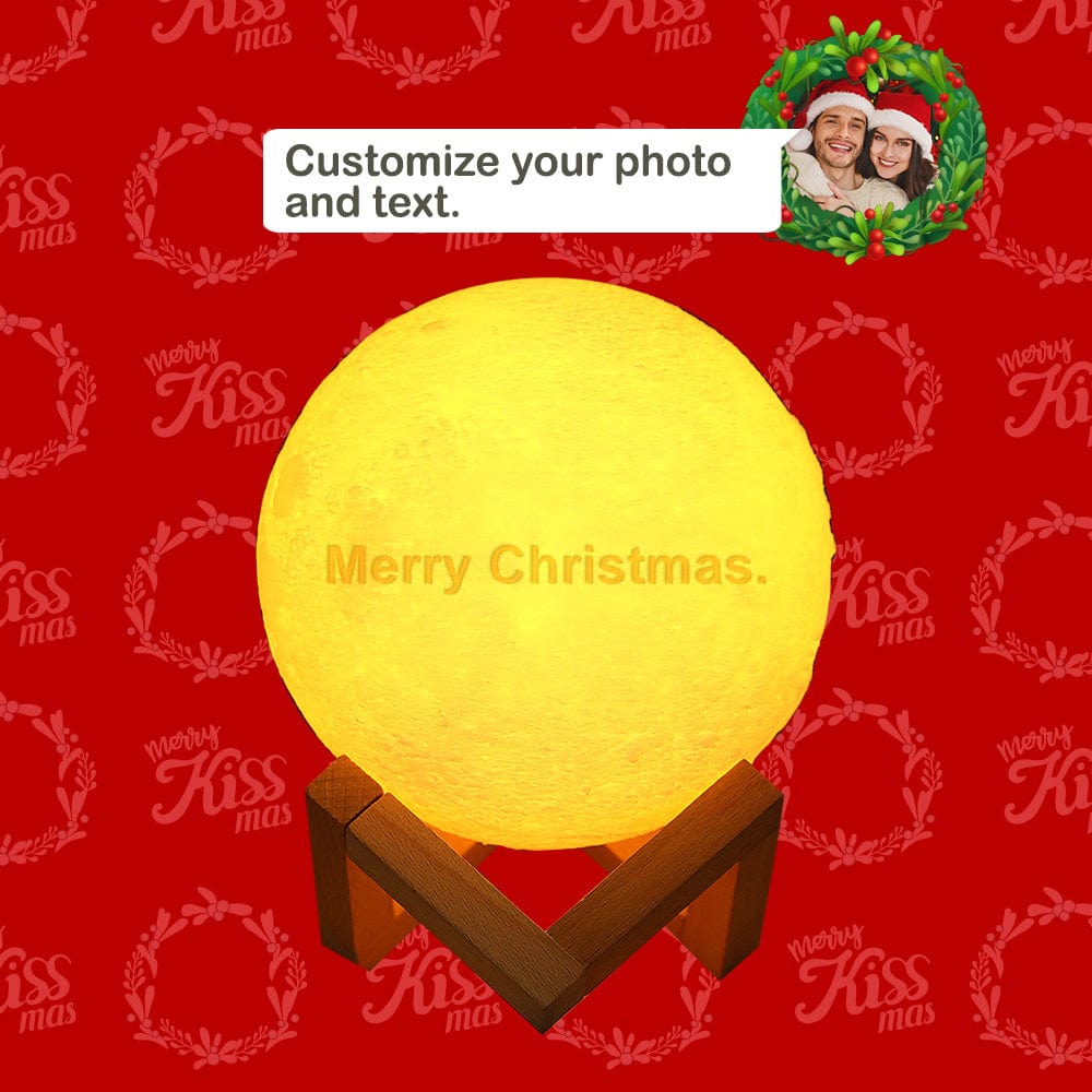 Custom Moon Lamp Gift For Christmas - Touch Two Colors - Giftlab