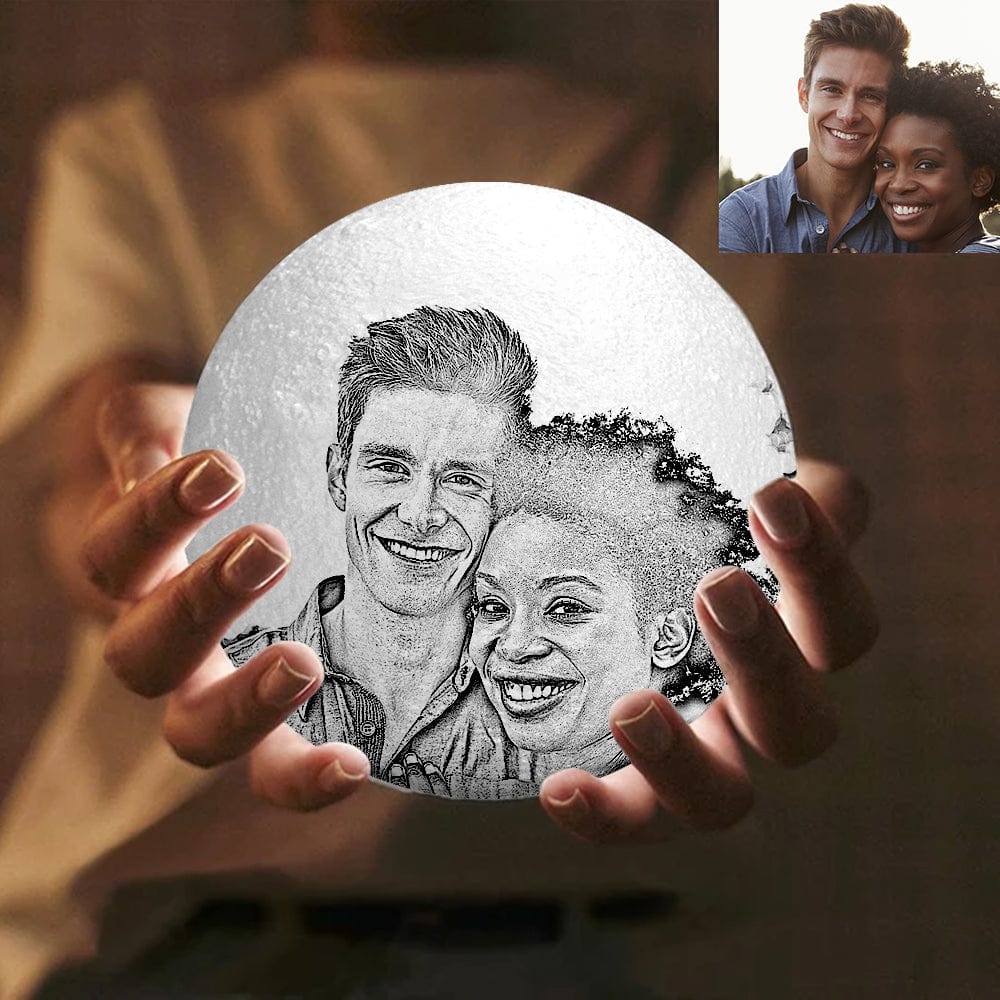 Photo Engraved Moon Lamp Custom Gift Valentines Day Gifts For Her Anniversary Gift - Giftlab