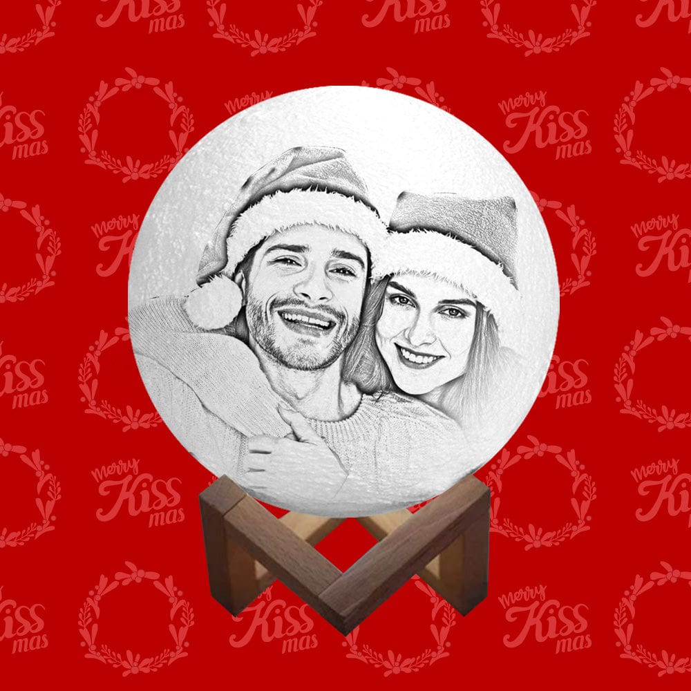 Custom Moon Lamp Gift For Christmas - Touch Two Colors - Giftlab