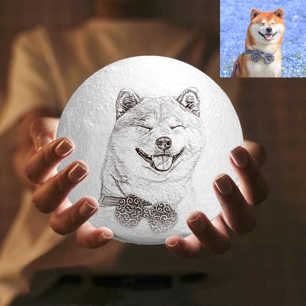 Moon Lamp Christmas Gift For Dog Owner - Touch Two Colors (10-20cm) - Giftlab