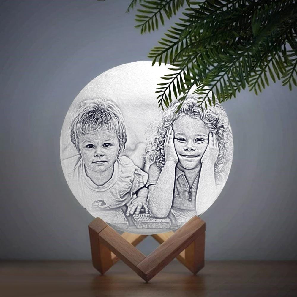 Custom Photo Moon Lamp Gift For Kid - Tap Three Colors - Giftlab