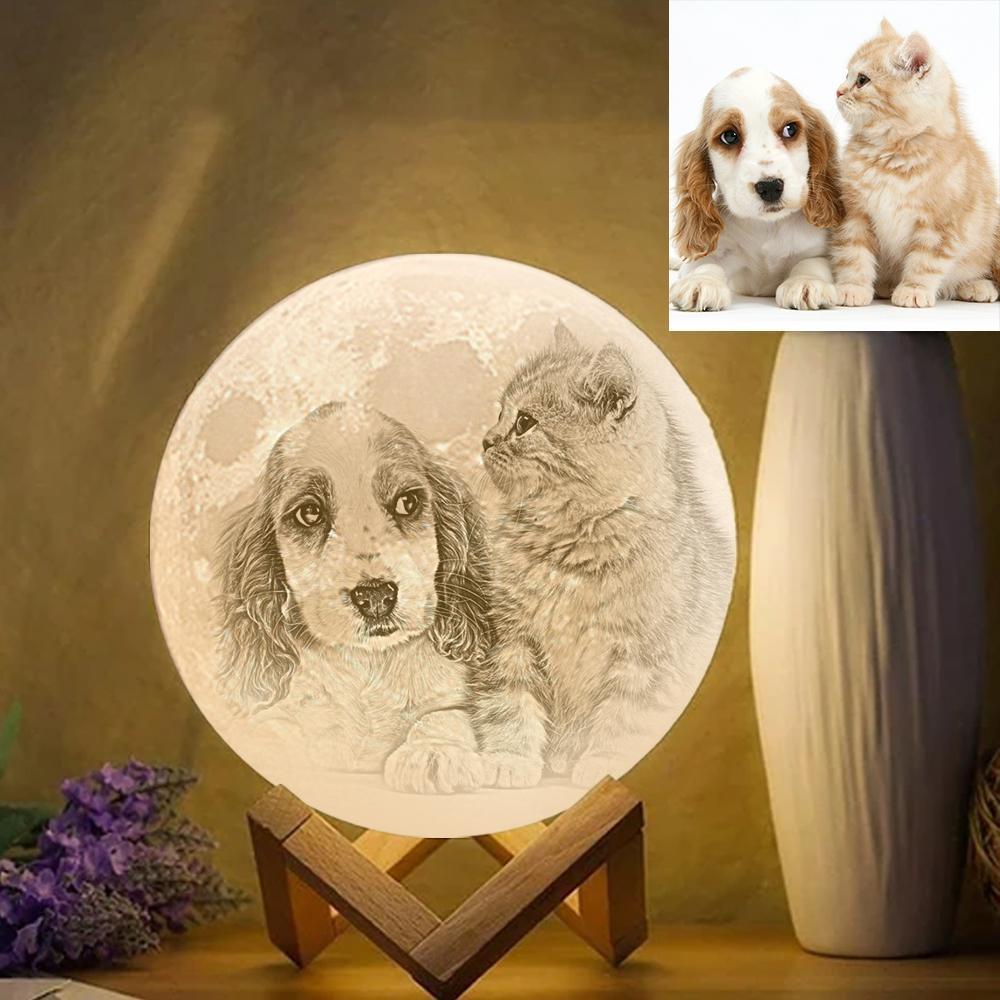 Pet Memorial Gifts 3D Moon Lamp  - Remote Control 16 Colors - Giftlab