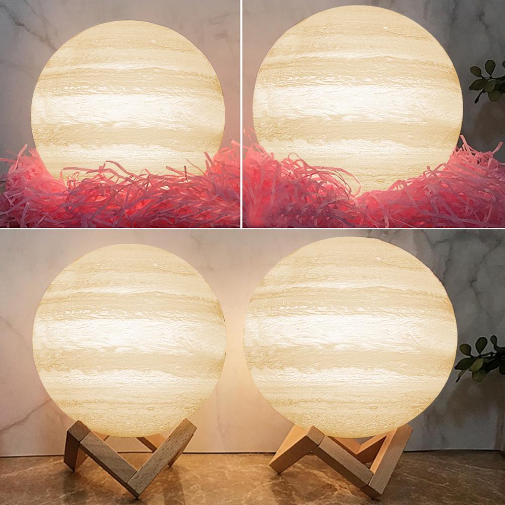 Anniversary Gift 3D Printed Jupiter Lamp Best Friend Graduation Gifts - Touch Two Colors (10-20cm) - Giftlab