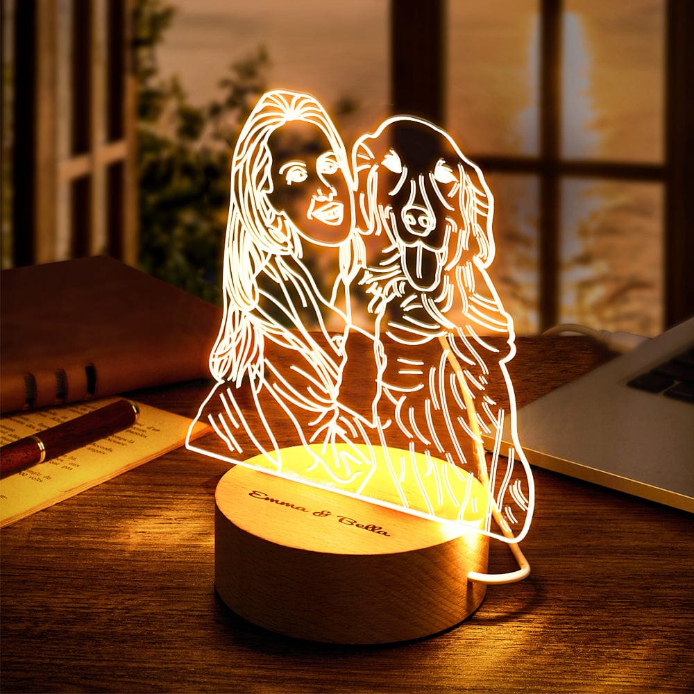 Personalized Photo Night Light With Text Gifts for Pet Lovers Dog Mom Gifts - Giftlab