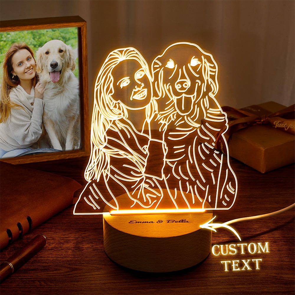 Personalized Photo Night Light With Text Gifts for Pet Lovers Dog Mom Gifts - Giftlab