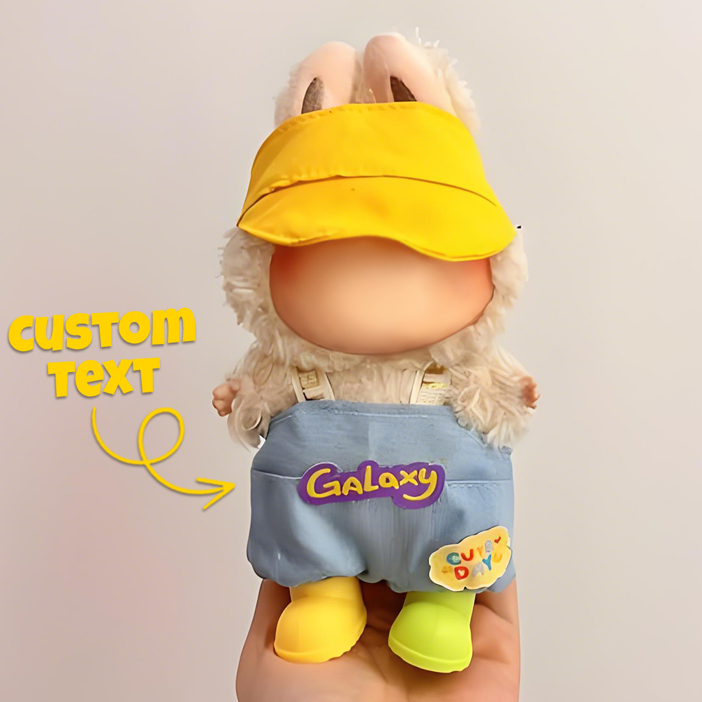 Personalized 17cm Labu Doll Clothes Cute Overalls Doll Outfits Fits Gen 1/2/3 (Doll Not Included)