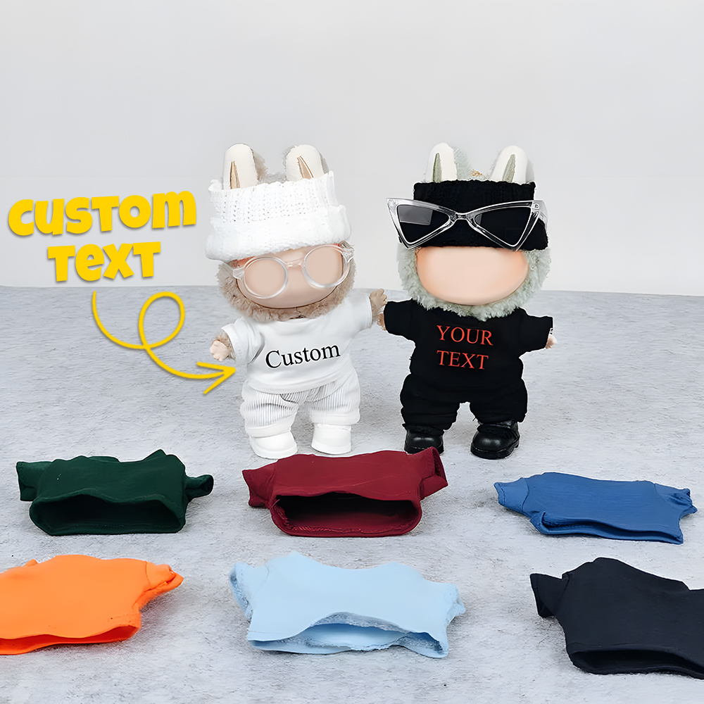 Custom Doll Shirts Personalized 17cm Labu T-shirt Outfits Doll Dressing Fits Gen 1/2/3 (Doll Not Included)