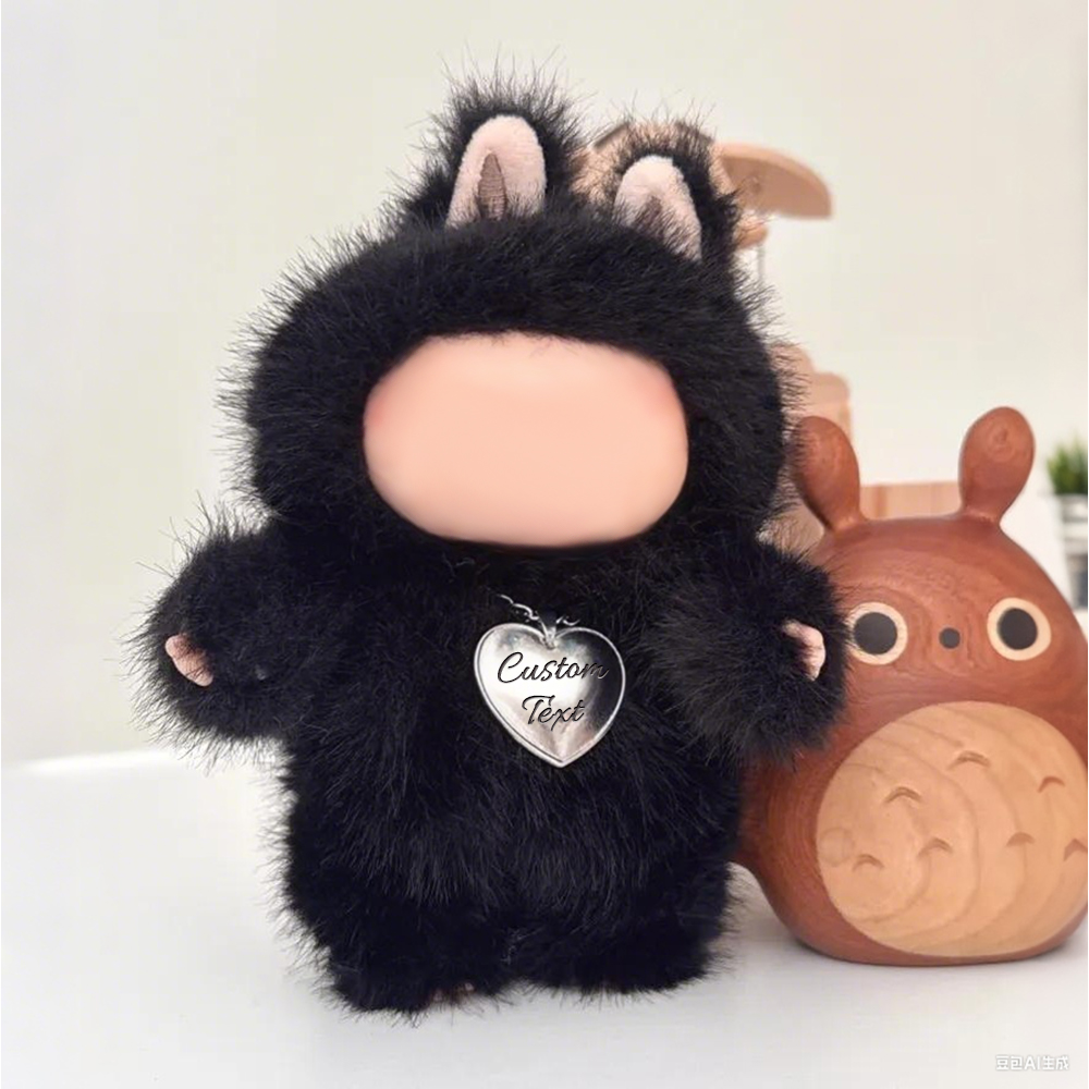 Custom Heart Name Tag for 17cm Labu Doll Personalized Monster Doll Pendant Necklace