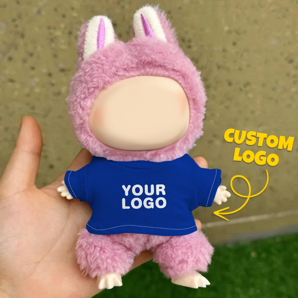 Custom Labu Doll Shirt Personalized Logo 17cm Labu Doll Clothes Fits Gen 1/2/3 (Doll Not Included)