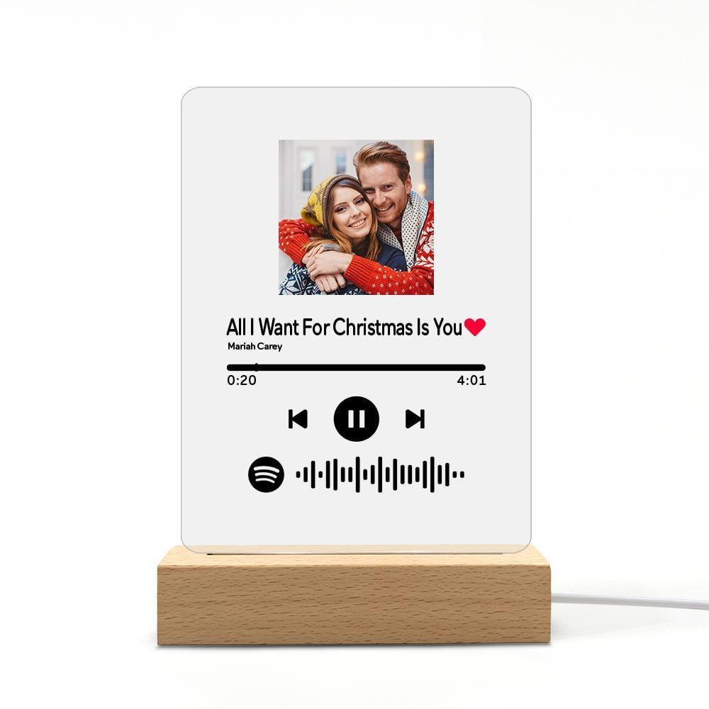 Spotify Album Cover Glass Personalized Night Light Anniversary Gifts Valentines Day Gifts - Giftlab