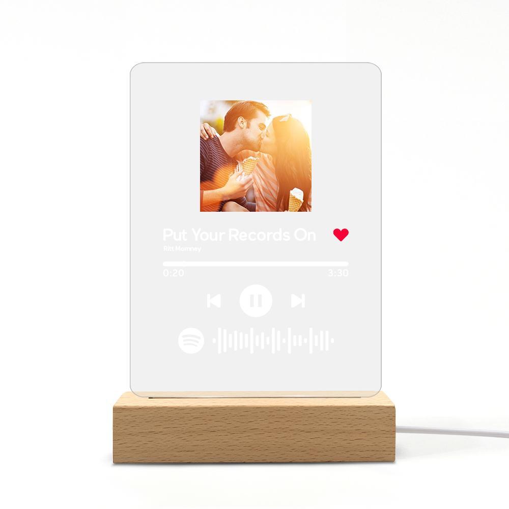 Spotify Glass Art Gift for Couple Custom Spotify Night Light Custom Valentines Day Gifts - Giftlab