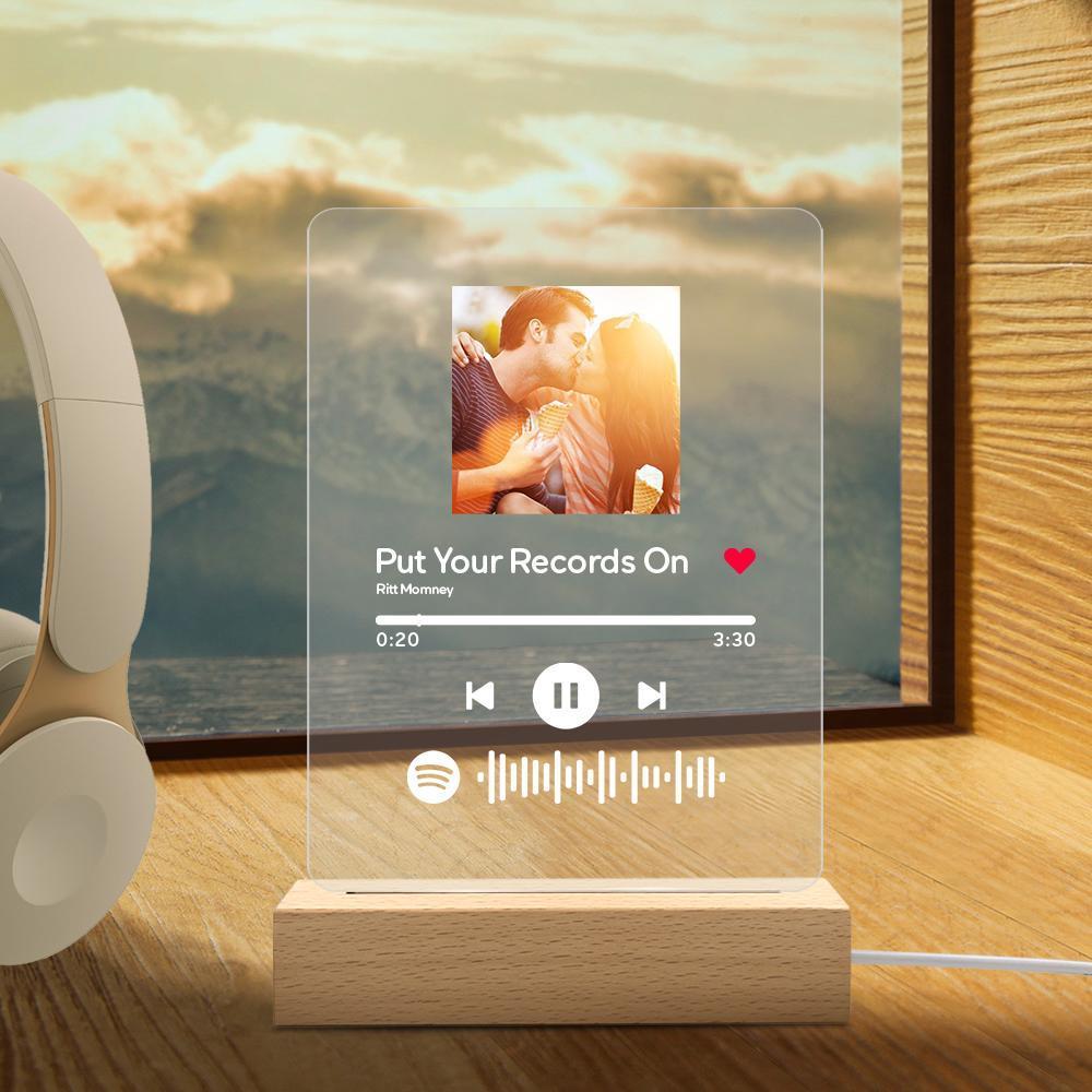 Spotify Glass Art Gift for Couple Custom Spotify Night Light Custom Valentines Day Gifts - Giftlab