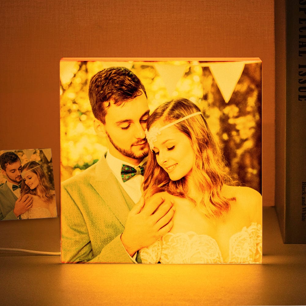 Custom Photo Acrylic Night Light Personalized Engraved Lamp Room Decor Gifts For Couples - Giftlab
