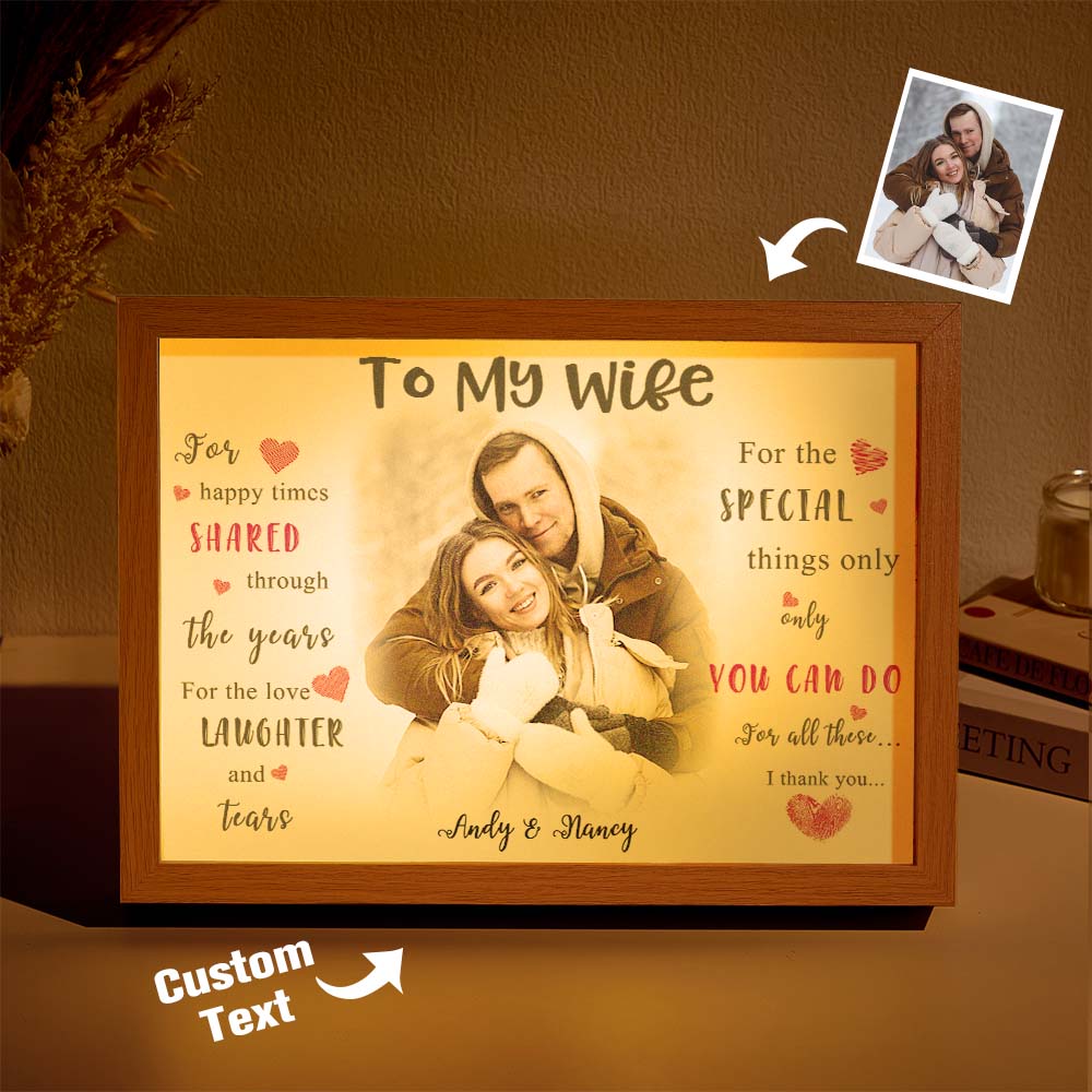 Custom Photo Lamp Personalized Light Christmas Gifts for Her To My Wife - Giftlab