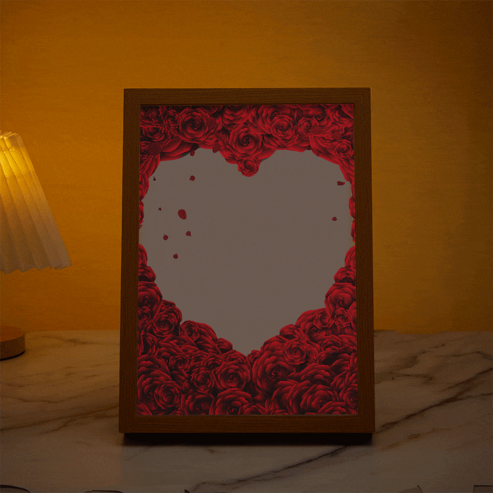 Custom Photo Lamp Personalized Light Rose Heart Christmas Gifts for Her - Giftlab