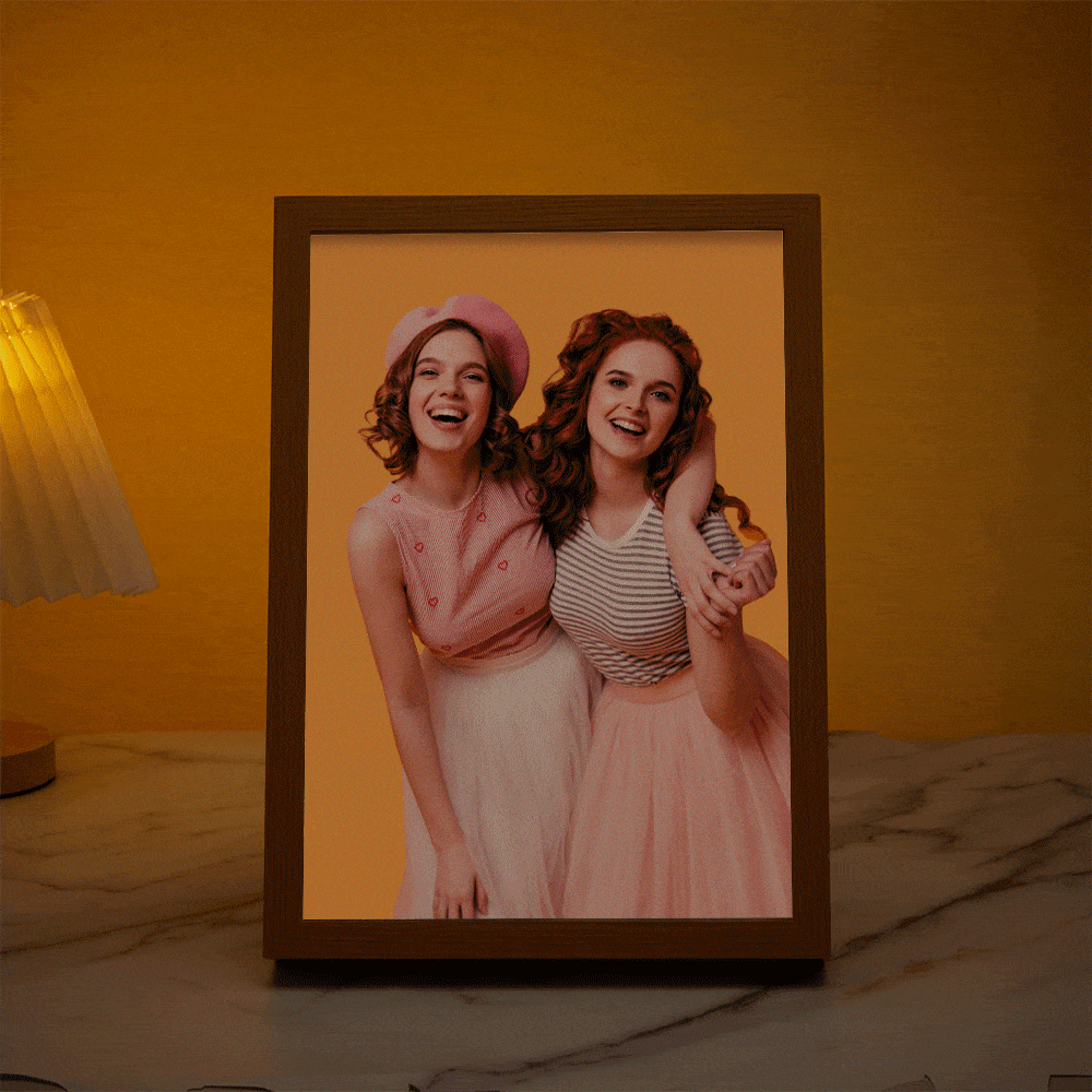 Custom Photo Lamp Personalized Sun Flower Light Christmas Gifts for her - Giftlab