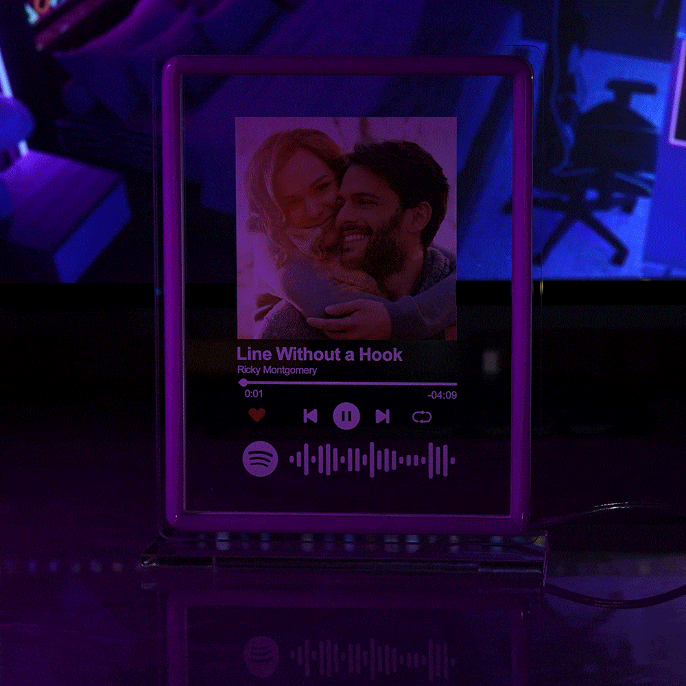 Personalized Photo Spotify Music Night Light Scannable Code Neon Sign Lamp For Couples