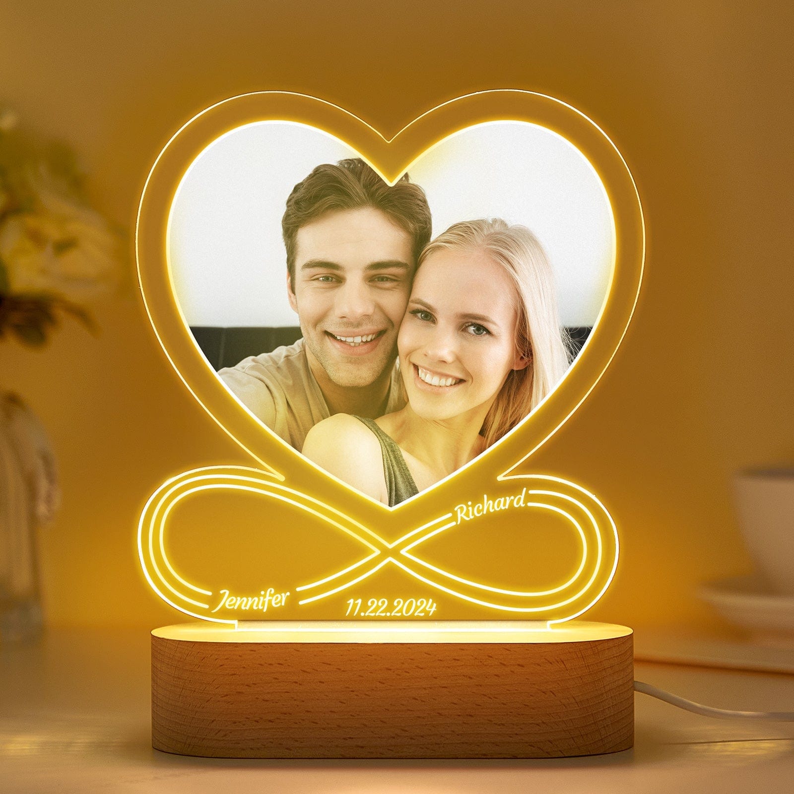 Personalized Gifts Night Light Love Lamp Infinite Love Customized Gifts for Women Men Couple Valentines Anniversary Customizable Gifts for Him Her Boyfriend Girlfriend - Giftlab