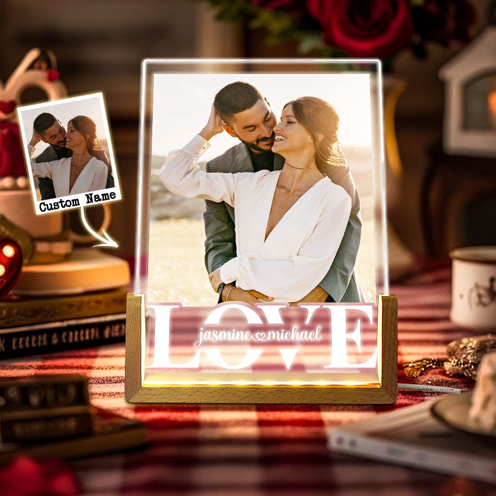 Personalized Couple Photo Collage Night Light, Custom Valentines Day Gift, Gift for Couple, Anniversary Gift, Gift for Girlfriend, Love Gift - Giftlab