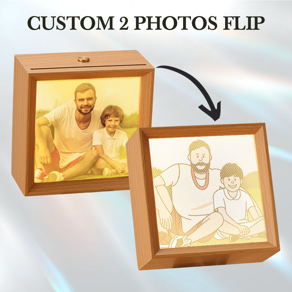 Custom Cartoon Characters Lenticular Photo Lamp  2 in 1