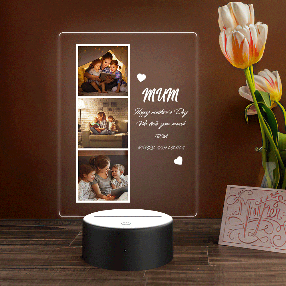 Mother's Day Gift Custom Night Light for Mom Custom Photo and Name Mother's Day Gift - Giftlab