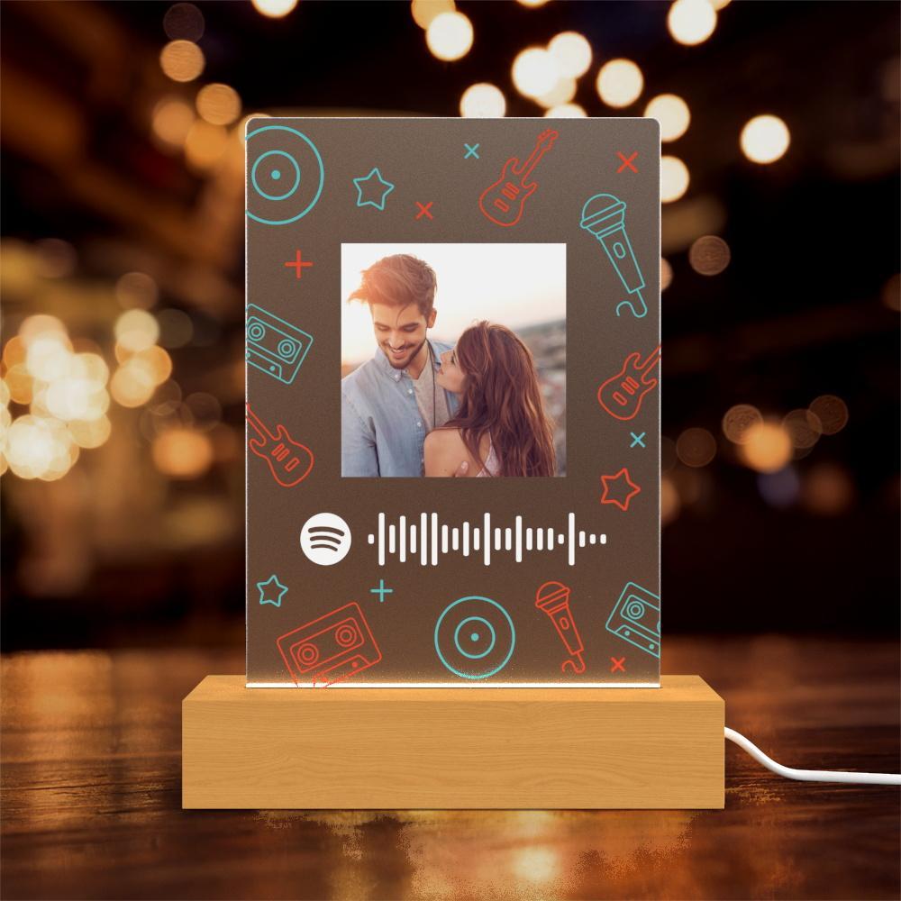 Spotify Glass Night Light Spotify Song Personalized Lamp Digital Prints Gifts for Her Valentines Day Gifts - Giftlab