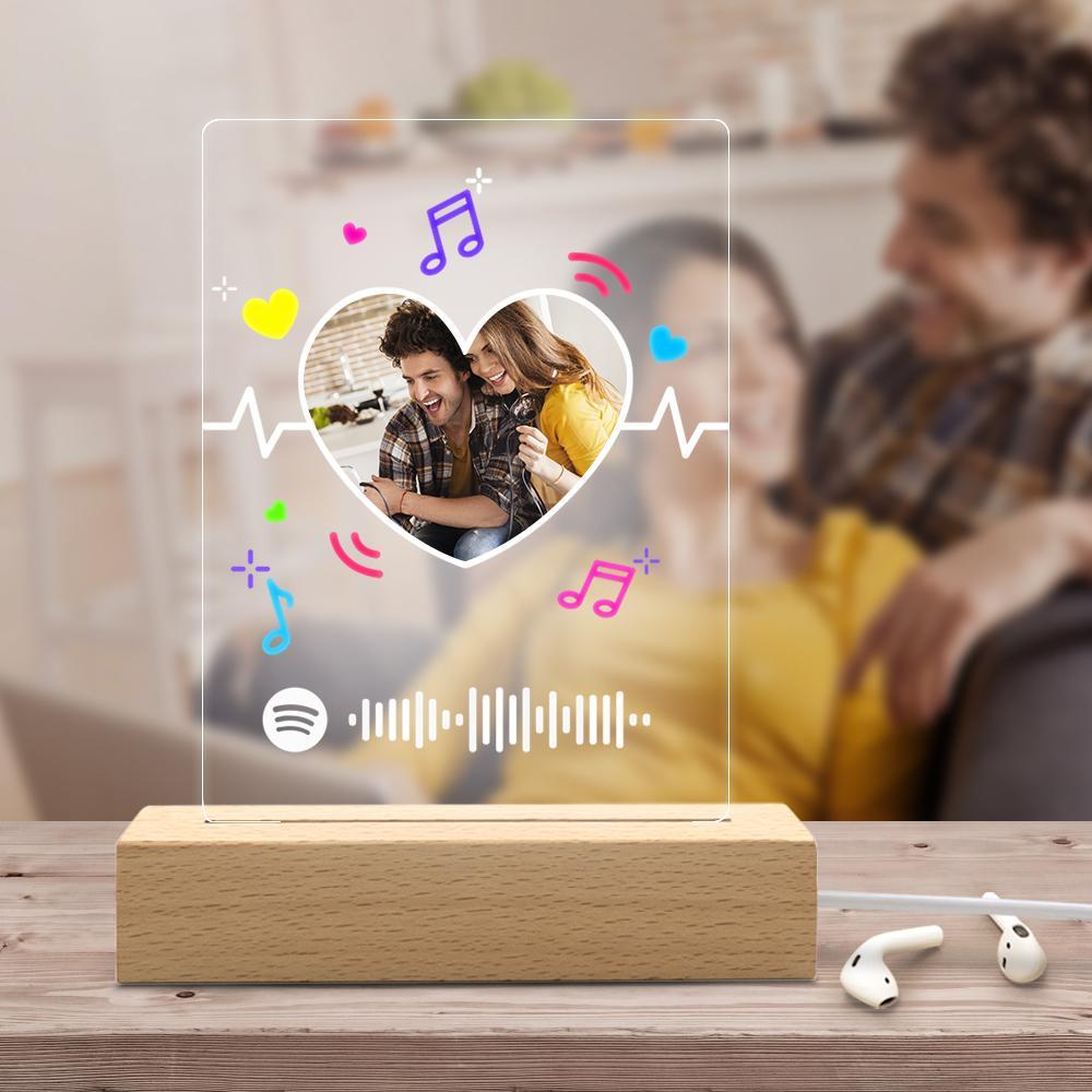 Spotify Night Light Plaque Music Engraving Night Light Personalized Gifts for Friends Valentines Day Gifts - Giftlab