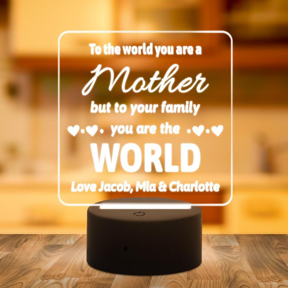 Personalized Night Light Acrylic 7 Colors Anniversary Gifts - Giftlab