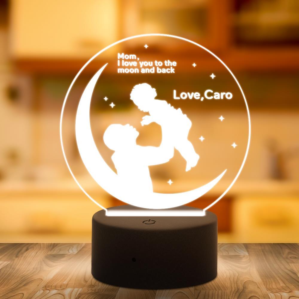 Personalized 3D Night Light Acrylic Mother's Day Gifts - Giftlab