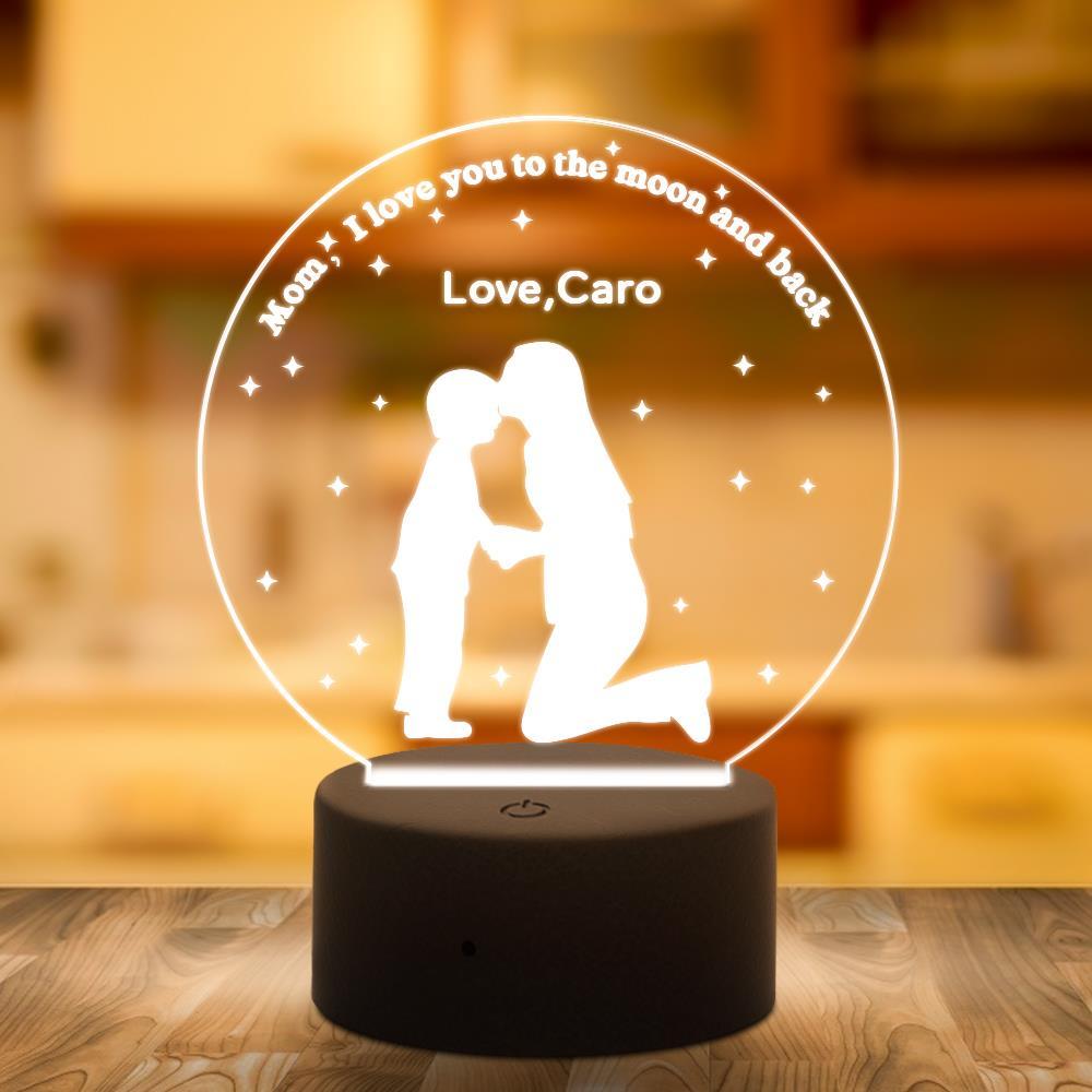3D Led Lamp Personalized Night Light Acrylic Gifts For Mom - Giftlab