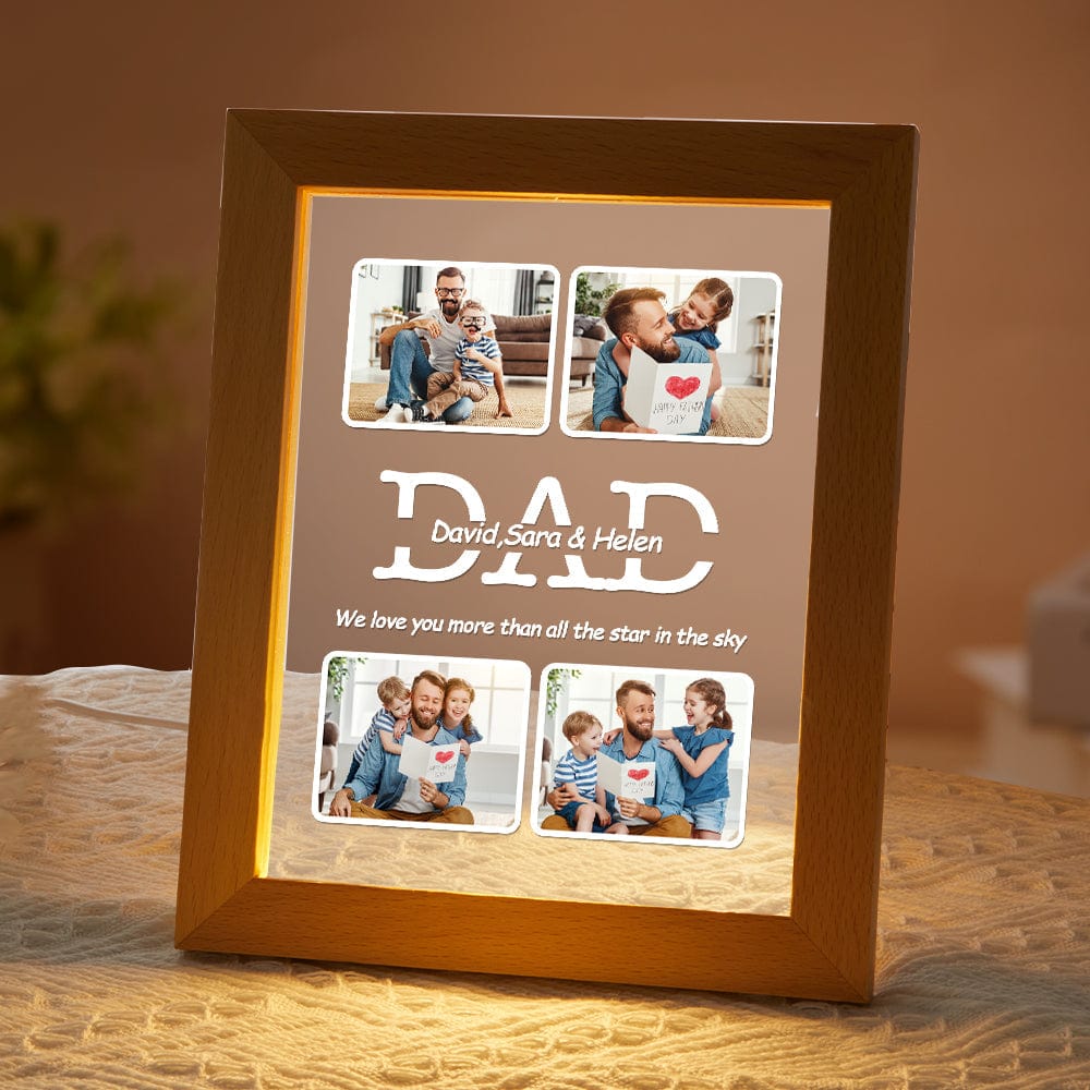 Custom Night Light Father's Day Gift Custom Your Name and Photo We Love You More Than All the Star In the Sky - Giftlab