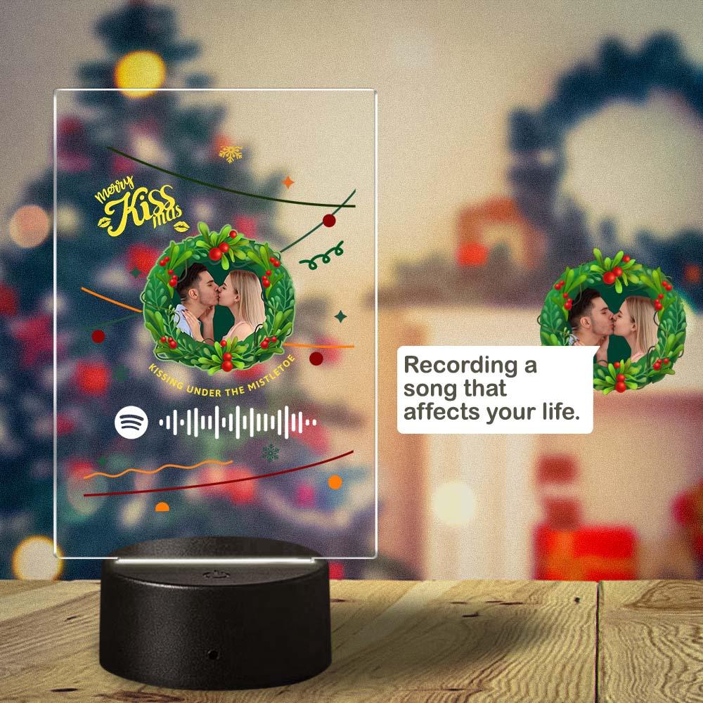 Custom Spotify Art Night Light with Scannable Music Night Light Christmas Gift Kissing Under the Mistletoe Lamp - Giftlab