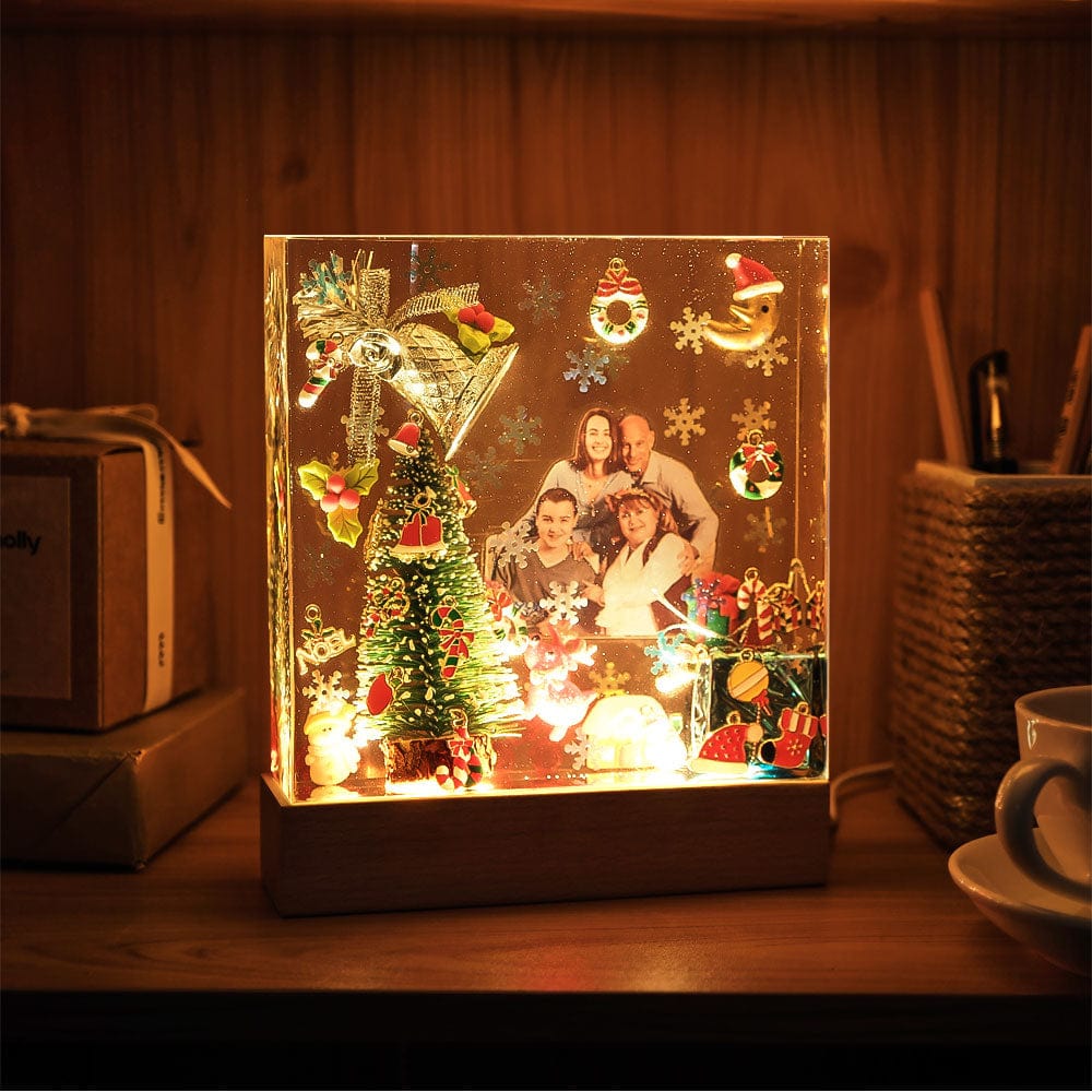 Custom Photo Night Light Square Christmas Home Epoxy Gifts - Giftlab