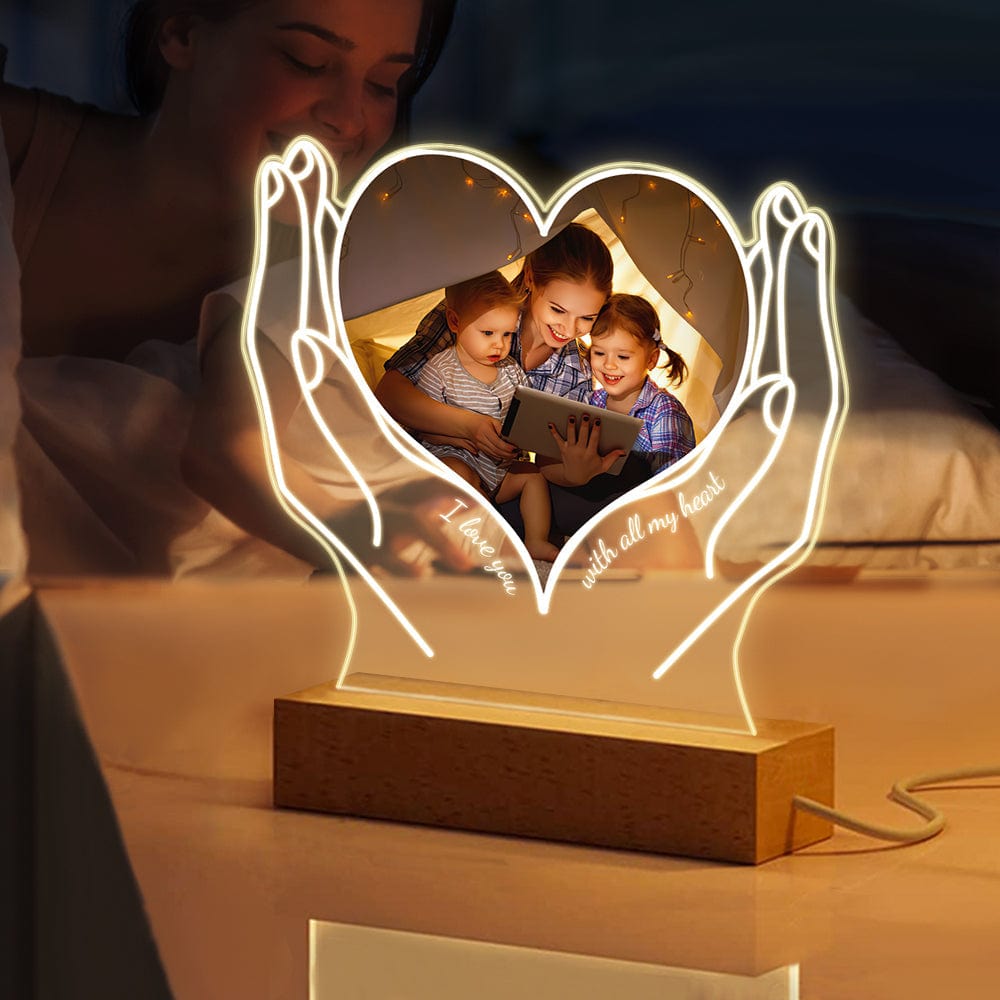 Personalized Photo Acrylic Night Light Gift for Mom from Daughter Son - Giftlab