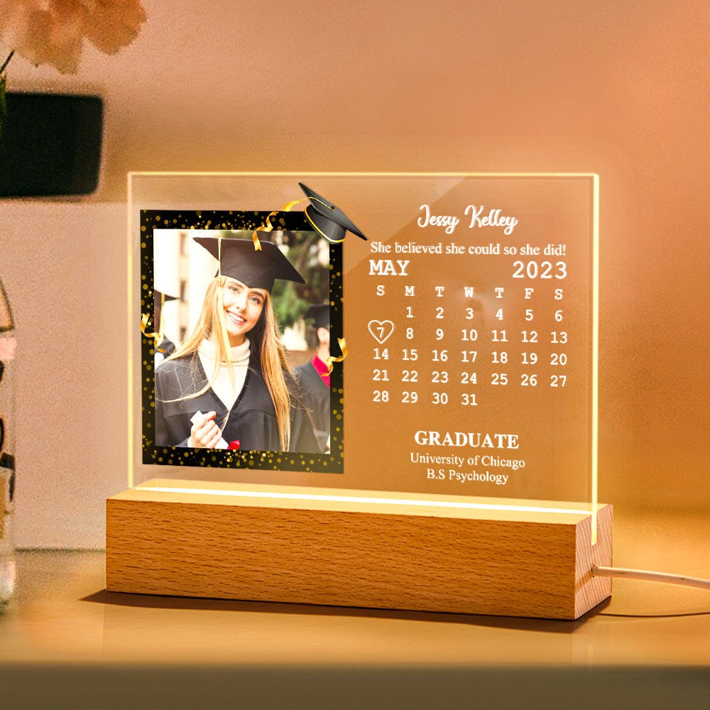 Custom Acrylic Photo Lamp Engraved Night Light Graduation Gifts for Friends - Giftlab