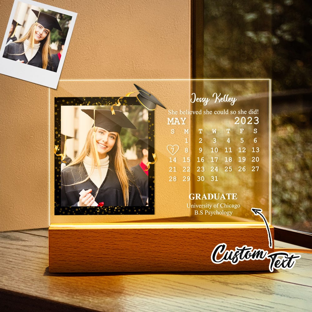 Custom Acrylic Photo Lamp Engraved Night Light Graduation Gifts for Friends - Giftlab