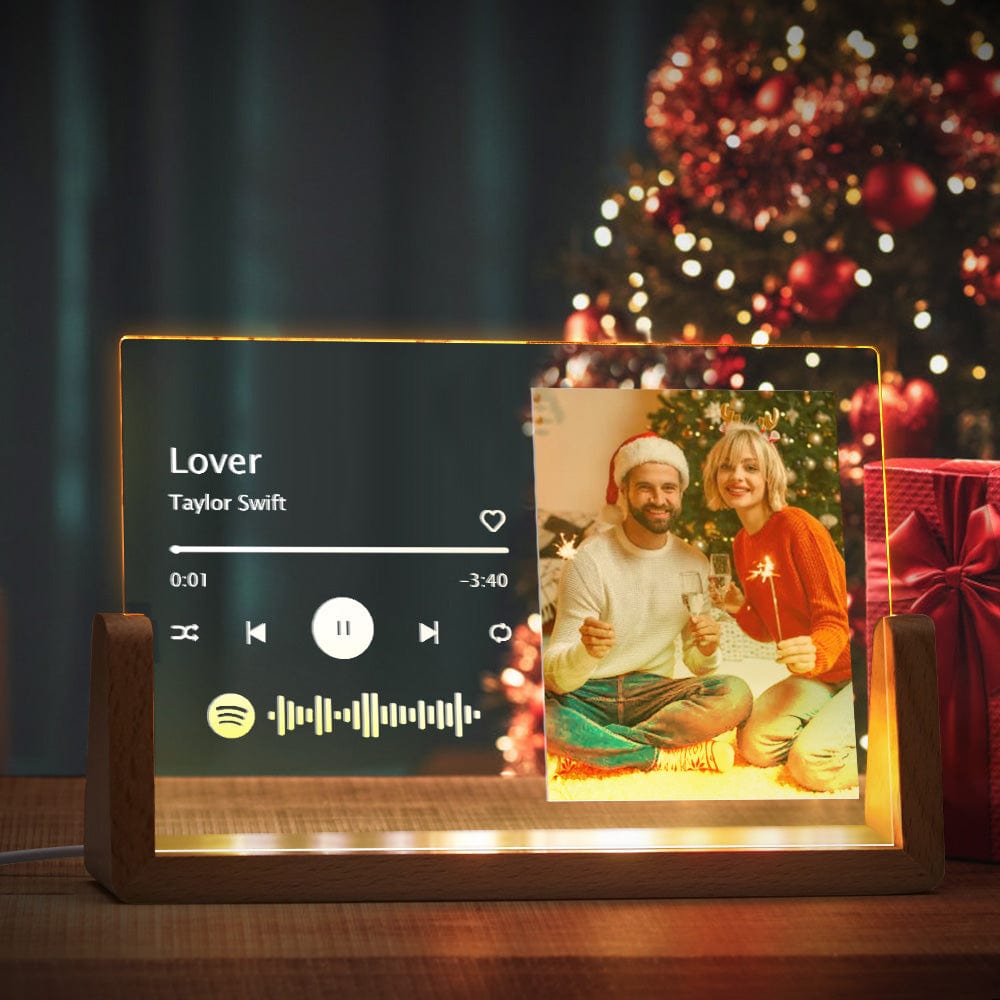 Personalized Christmas Gifts Photo Song Plaque Custom Spotify Plaque Night Light - Giftlab